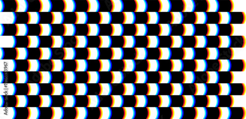 Black VHS Glitch Psychedelic checkerboard Pattern. Abstract Technology Background in Retro Style.