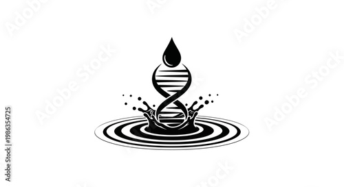 Genetic DNA double helix structure symbol.