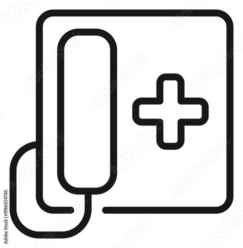 Foto Medical emergency telephone icon vector illustration