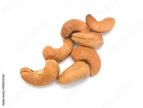 Cashew nuts on white background 