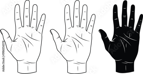 Hand gestures icon set diverse representations for communication and symbolism