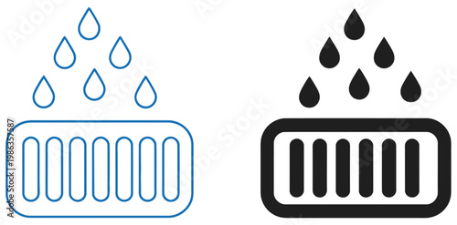 Water drain icon set manhole icon rainwater drainage icon sewer drain icon, urban infrastructure and wastewater management system concept vector