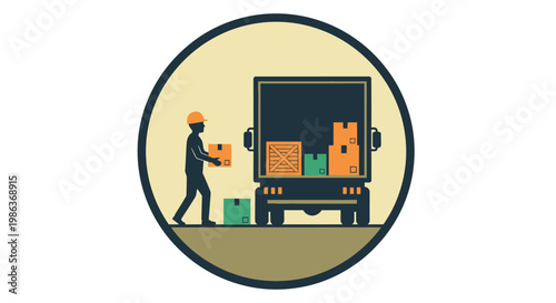 Man loading boxes into a truck.