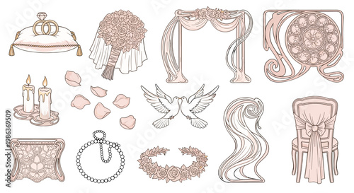Collection of elegant vintage accessories and decorative items