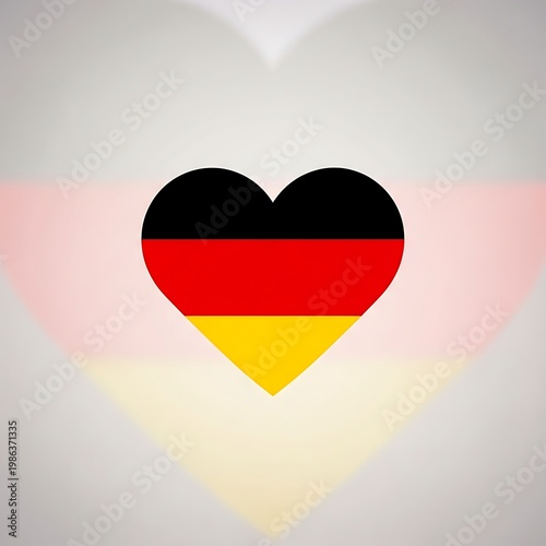 Heart shape with german flag colors patriotism tricolor celebration