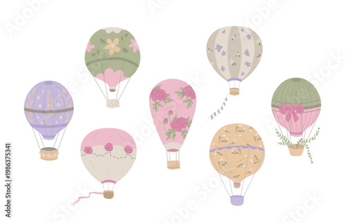 Balloon Set Vintage Pattern Cartoon