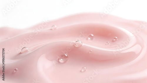 Pink cream with water droplets