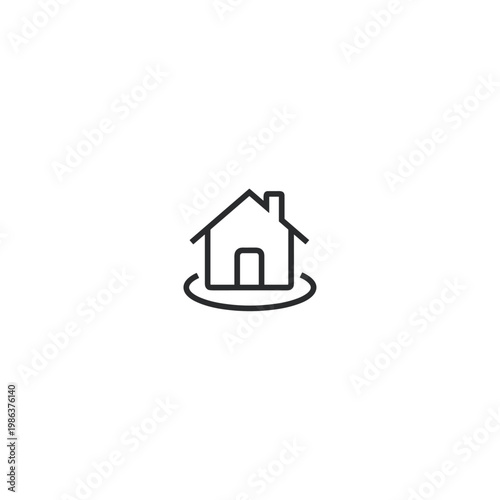 Home location icon flat vector logo design