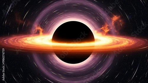 Black hole with glowing accretion disk