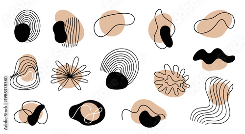 Abstract shapes and lines art design.