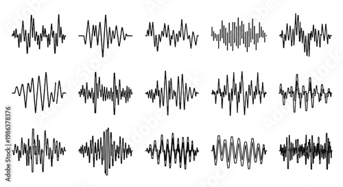 Collection of various waveform graphics.