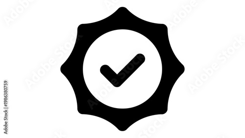 Check mark icon inside a badge shape