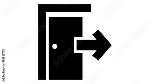 Emergency exit door icon with arrow pointing right