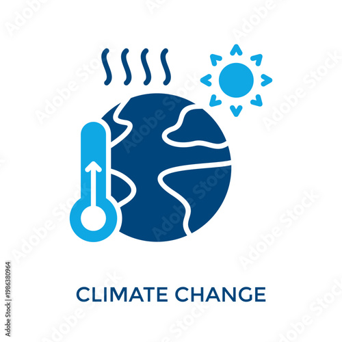 Climate Change Icon Dual Tone Style. Vector Illustration For Graphic Design