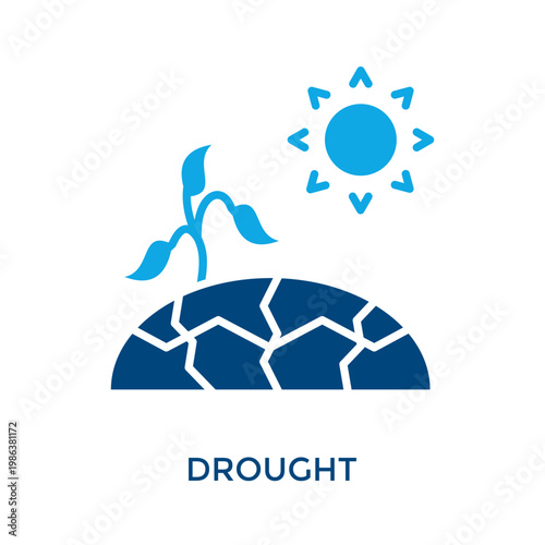Drought Icon Dual Tone Style. Vector Illustration For Graphic Design