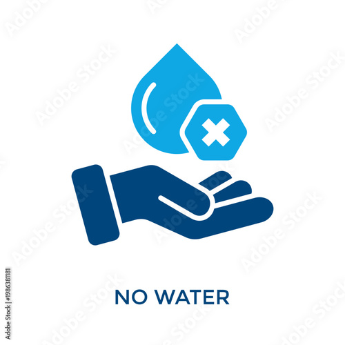 No Water Icon Dual Tone Style. Vector Illustration For Graphic Design