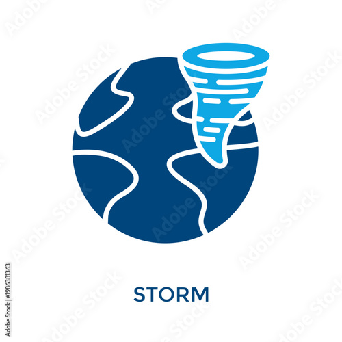 Storm Icon Dual Tone Style. Vector Illustration For Graphic Design
