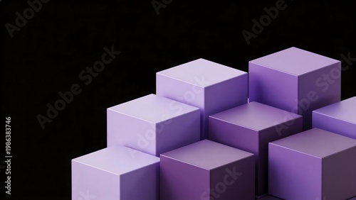 Purple cubes on black background