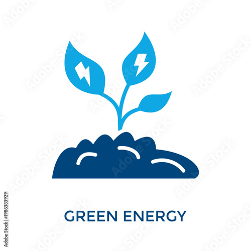 Green Energy Icon Dual Tone Style. Vector Illustration For Graphic Design