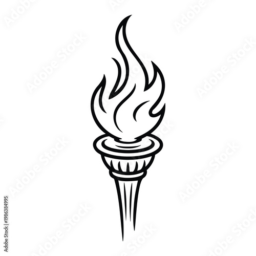Torch flame icon symbol of knowledge and victory knowledge illustration olympics enlightenment