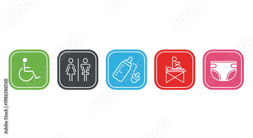 Collection of public service and accessibility icons