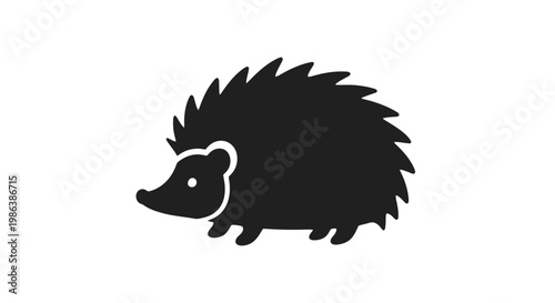 Black Silhouette of a Hedgehog Icon.