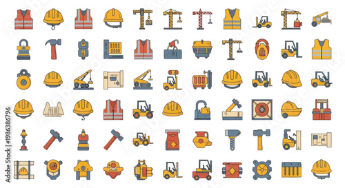 Construction industry icons set.