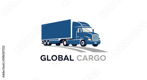 Global Cargo Logistics Truck Logo Concept