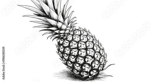 Hand Drawn Pineapple Illustration Sketch