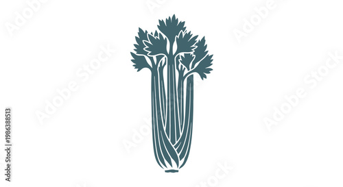 Illustration of a Celery Stalk with Leaves.