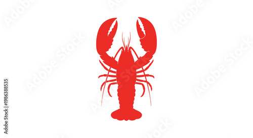 Red Lobster Illustration Front View.