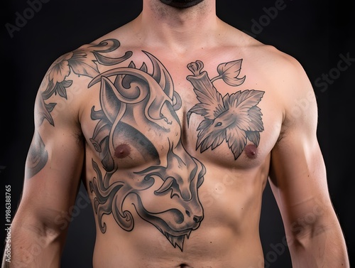 Man with big tattoo