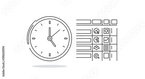 Time Management and Productivity Schedule Icon