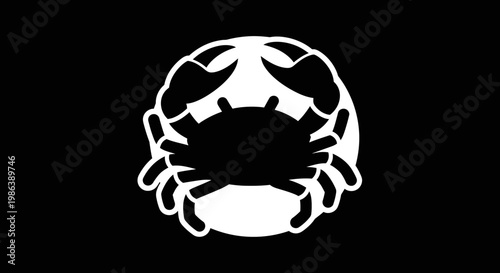 Minimalist Crab Zodiac Sign Icon