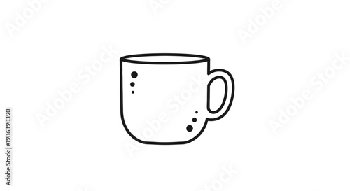 Simple Line Drawing of a Coffee Mug.