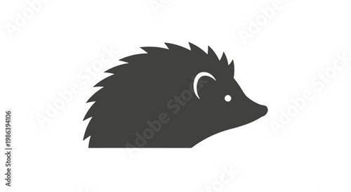 Hedgehog Silhouette Profile Illustration.