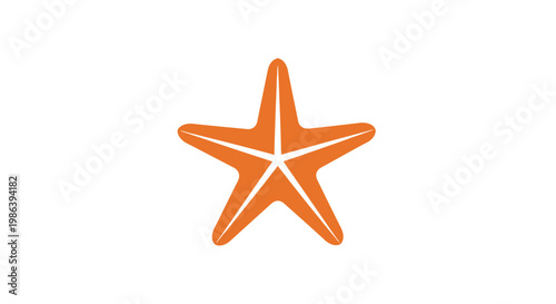 Orange Starfish on White Background.
