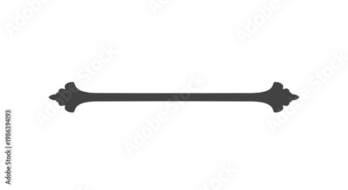 Black Metal Decorative Door Handle Isolated.