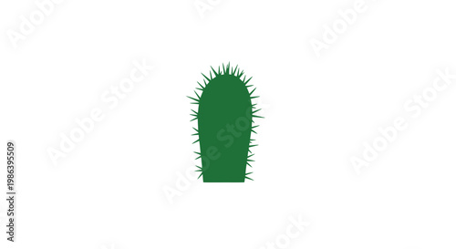 Green Cactus Plant with Sharp Spines.