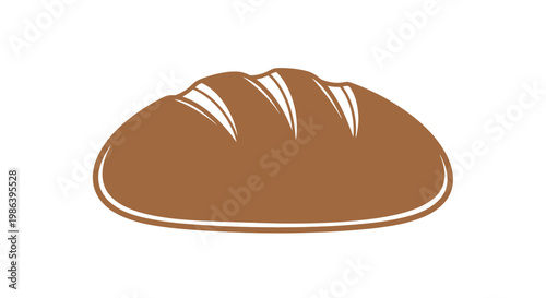 Freshly Baked Brown Bread Loaf Illustration.