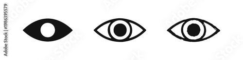 Set of Three Minimalist Eye Icons