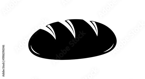 Simple Black and White Bread Loaf.