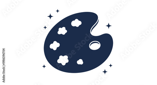 Artist Palette with Paint and Stars.