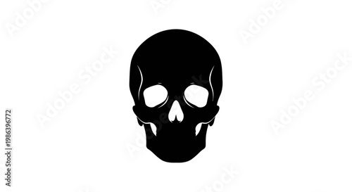 Black Skull Icon Simple Design Element.