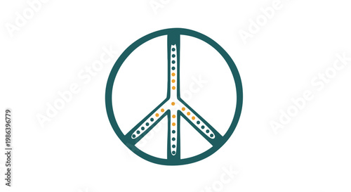 Tableau sur toile Stylized Peace Symbol with Dotted Lines.