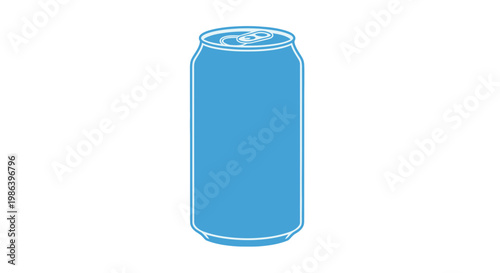 Blue Soda Can Illustration.