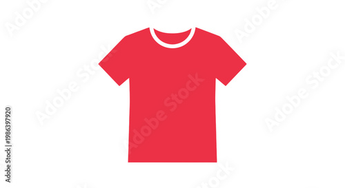 Red T Shirt with White Collar.
