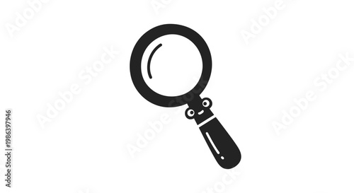 Magnifying Glass Illustration on White Background.