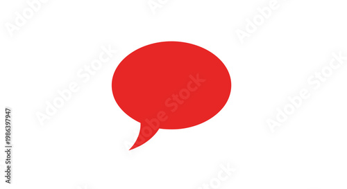 Red Speech Bubble Icon Symbol.