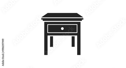 Simple Bedside Table with One Drawer.